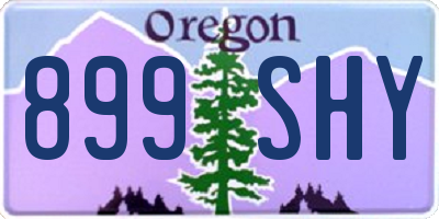 OR license plate 899SHY