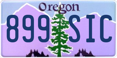 OR license plate 899SIC