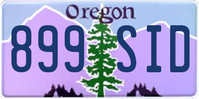 OR license plate 899SID