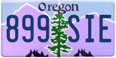 OR license plate 899SIE