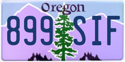 OR license plate 899SIF