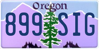 OR license plate 899SIG