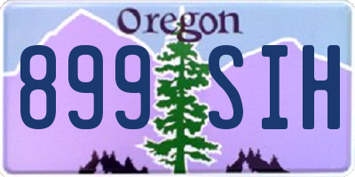 OR license plate 899SIH
