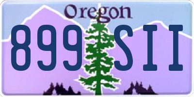 OR license plate 899SII