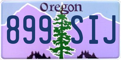 OR license plate 899SIJ