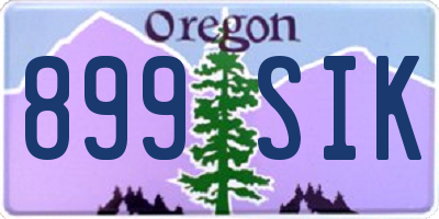 OR license plate 899SIK