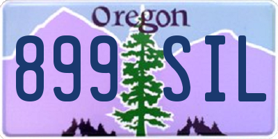 OR license plate 899SIL