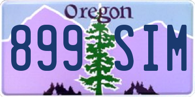 OR license plate 899SIM