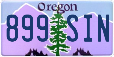 OR license plate 899SIN