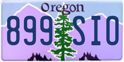 OR license plate 899SIO