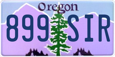 OR license plate 899SIR