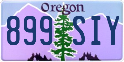 OR license plate 899SIY