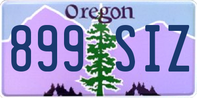 OR license plate 899SIZ