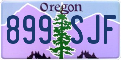 OR license plate 899SJF