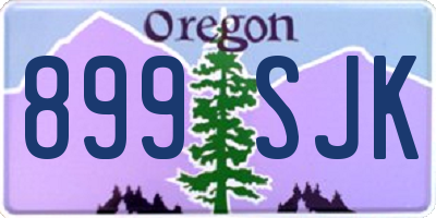 OR license plate 899SJK