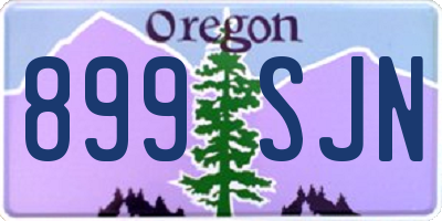 OR license plate 899SJN
