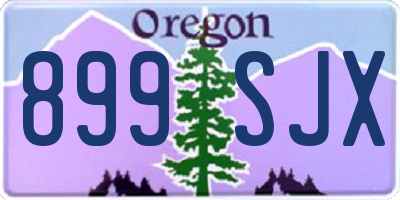 OR license plate 899SJX