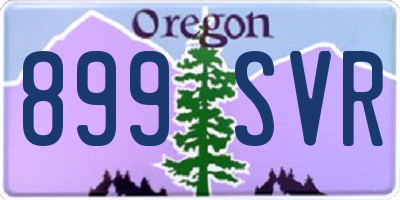 OR license plate 899SVR