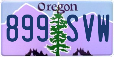 OR license plate 899SVW