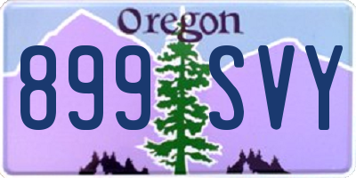 OR license plate 899SVY