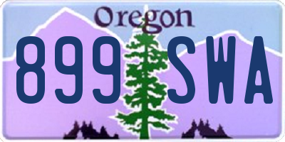OR license plate 899SWA