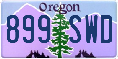 OR license plate 899SWD