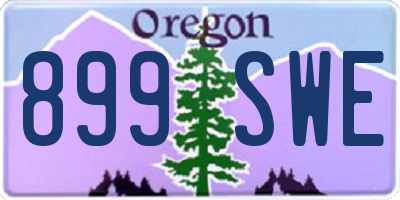OR license plate 899SWE
