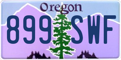 OR license plate 899SWF