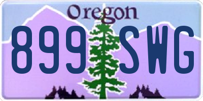 OR license plate 899SWG