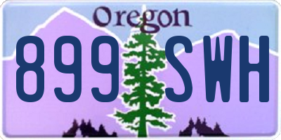 OR license plate 899SWH