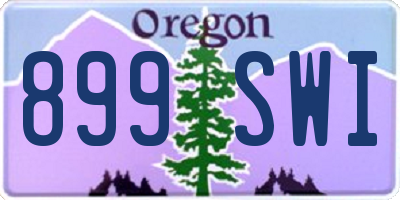 OR license plate 899SWI