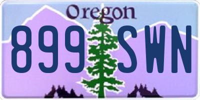 OR license plate 899SWN