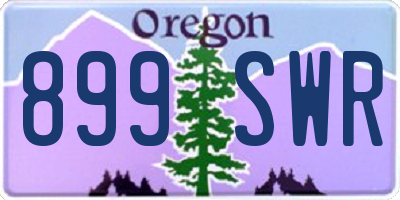 OR license plate 899SWR