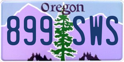 OR license plate 899SWS