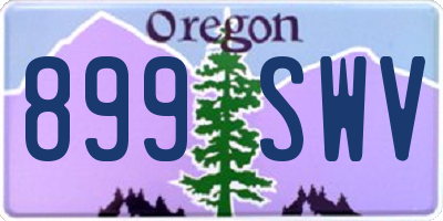 OR license plate 899SWV