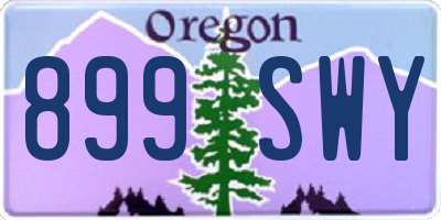 OR license plate 899SWY
