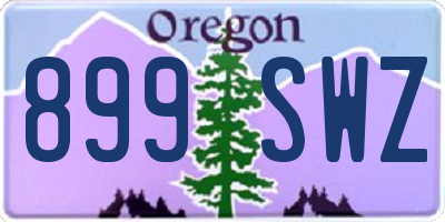 OR license plate 899SWZ