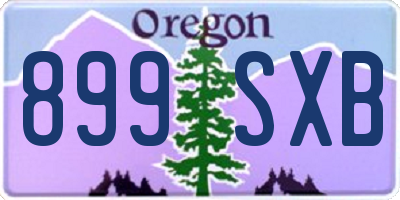 OR license plate 899SXB