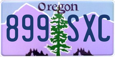 OR license plate 899SXC