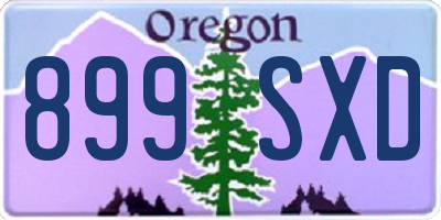 OR license plate 899SXD