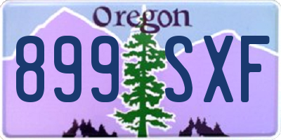 OR license plate 899SXF
