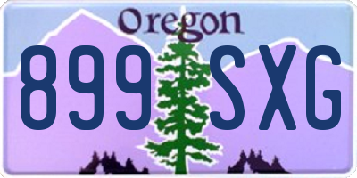OR license plate 899SXG
