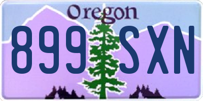 OR license plate 899SXN