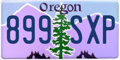 OR license plate 899SXP