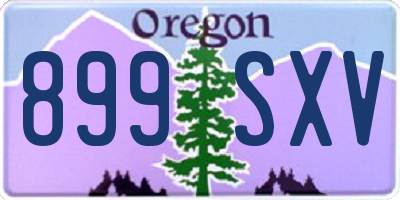 OR license plate 899SXV