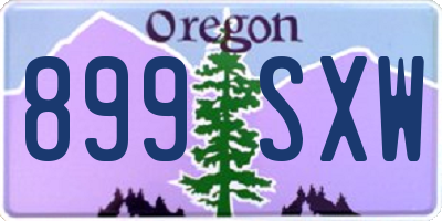 OR license plate 899SXW