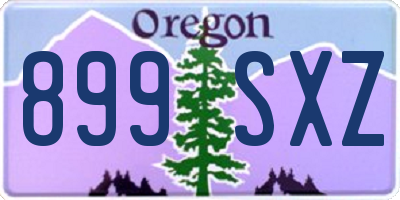 OR license plate 899SXZ