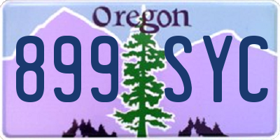 OR license plate 899SYC