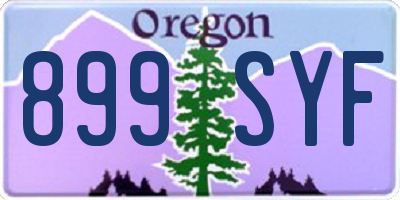 OR license plate 899SYF