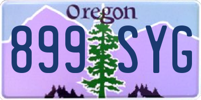 OR license plate 899SYG